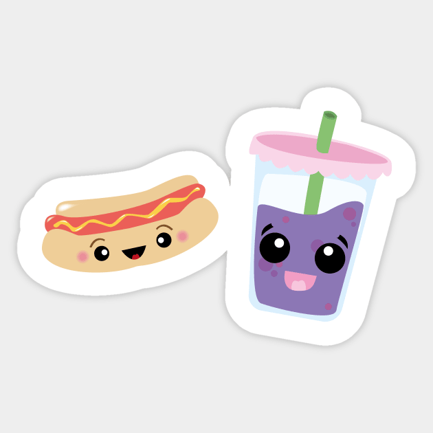 Hot Dog & Boba Bubble Tea Sticker by nuggetstump